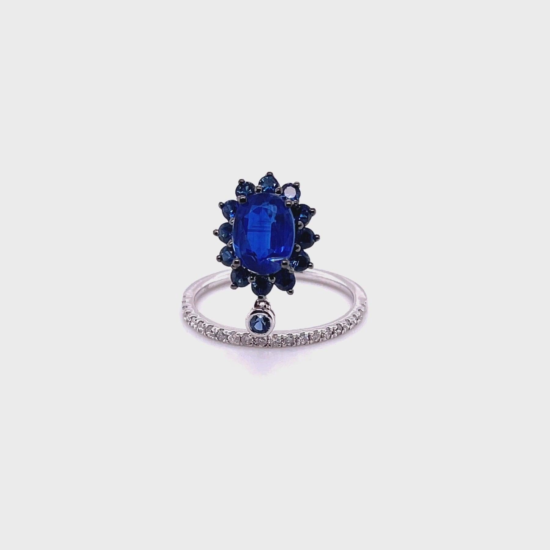 For Sale:  18ct White Gold Ring with 1.45ct Kyanite and Diamond 3