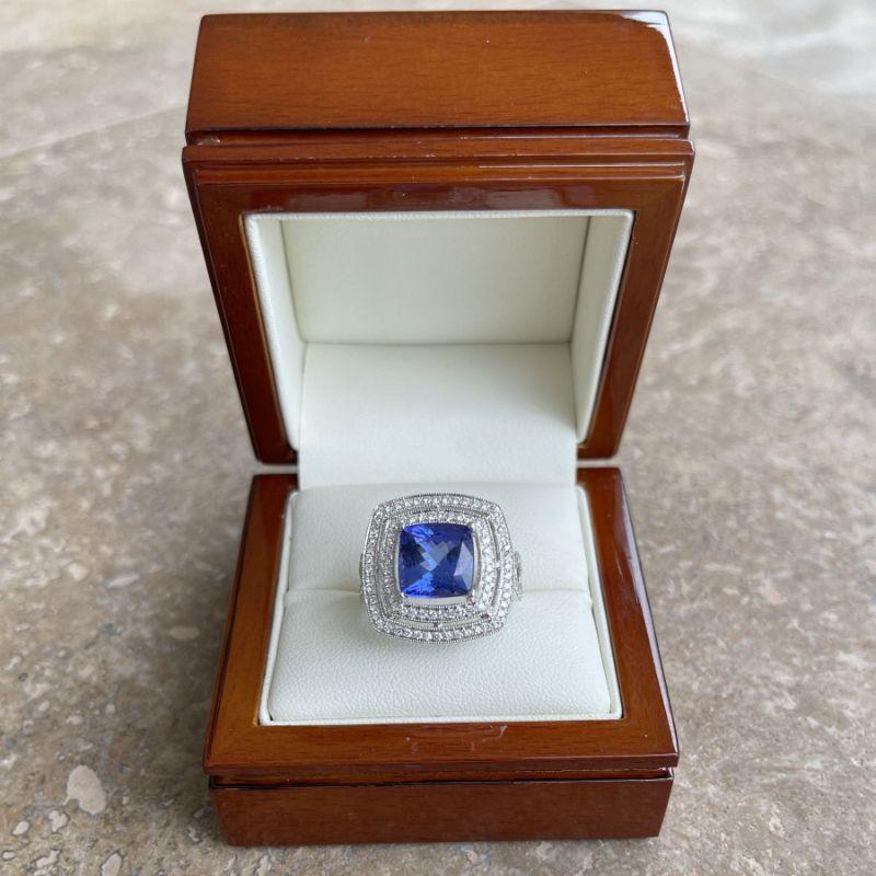 For Sale:  Imperial Jewels 18ct White Gold Tanzanite and Diamond Ring 7