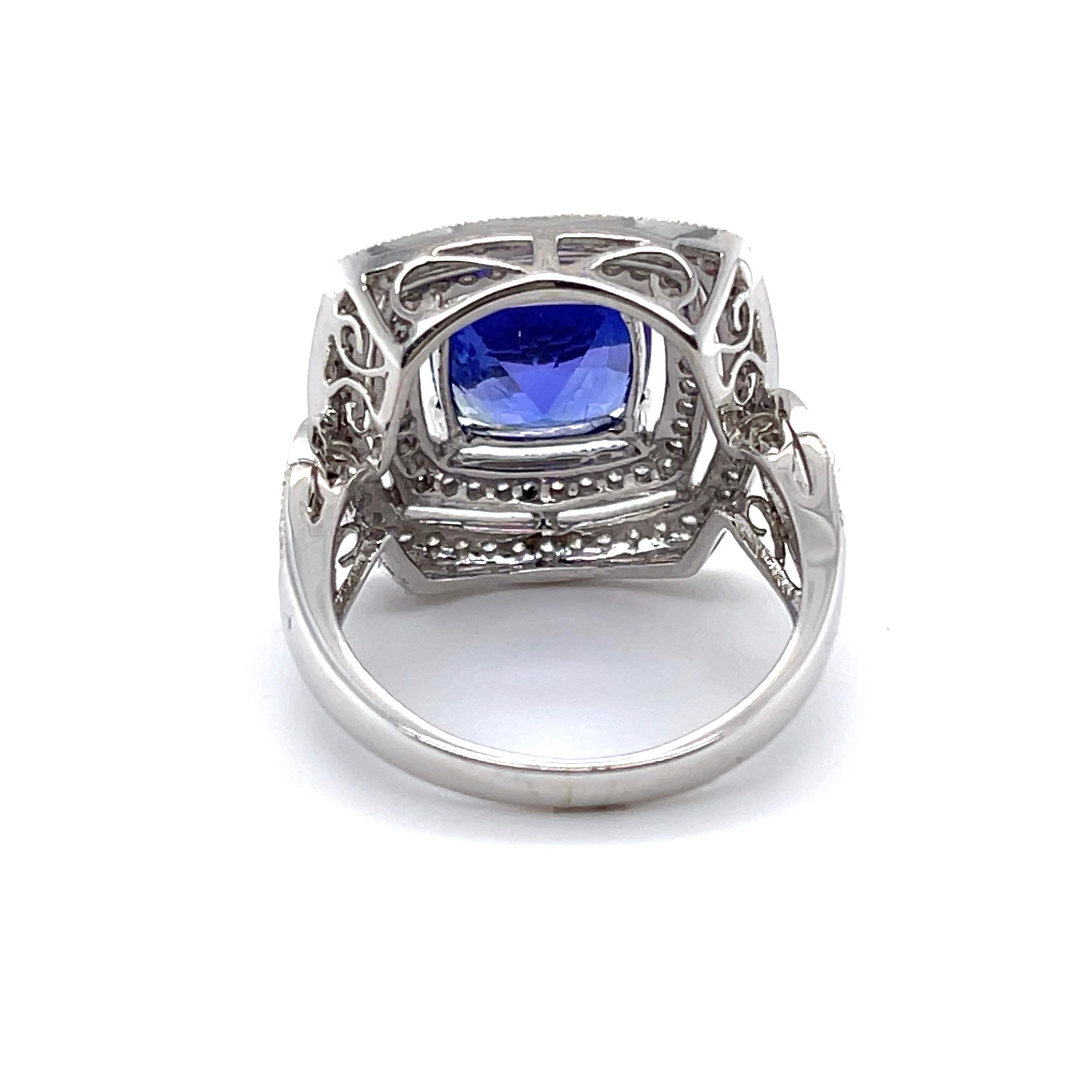 For Sale:  Imperial Jewels 18ct White Gold Tanzanite and Diamond Ring 3