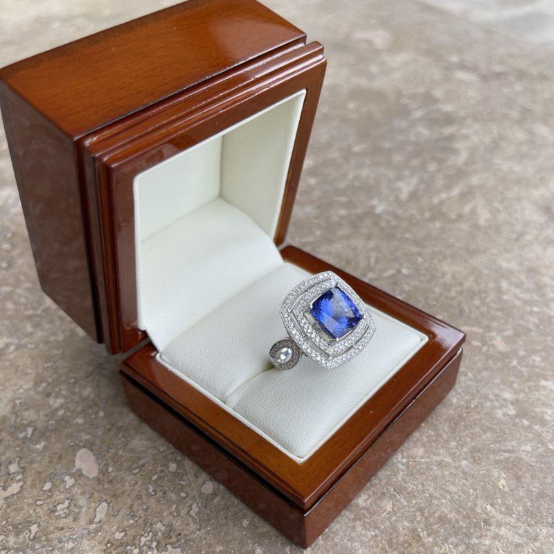 For Sale:  Imperial Jewels 18ct White Gold Tanzanite and Diamond Ring 9