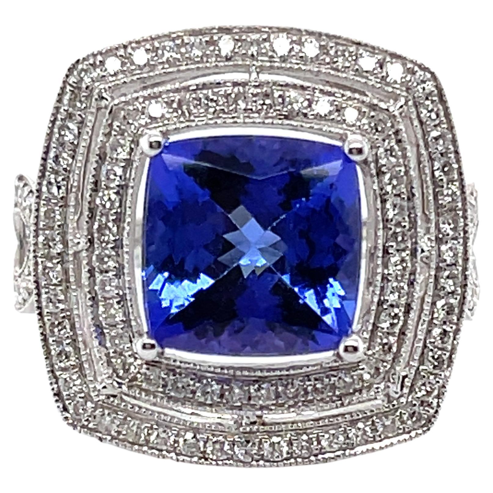 For Sale:  Imperial Jewels 18ct White Gold Tanzanite and Diamond Ring