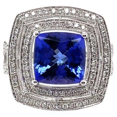 Bague Imperial Jewels en or blanc 18 carats avec tanzanite et diamants