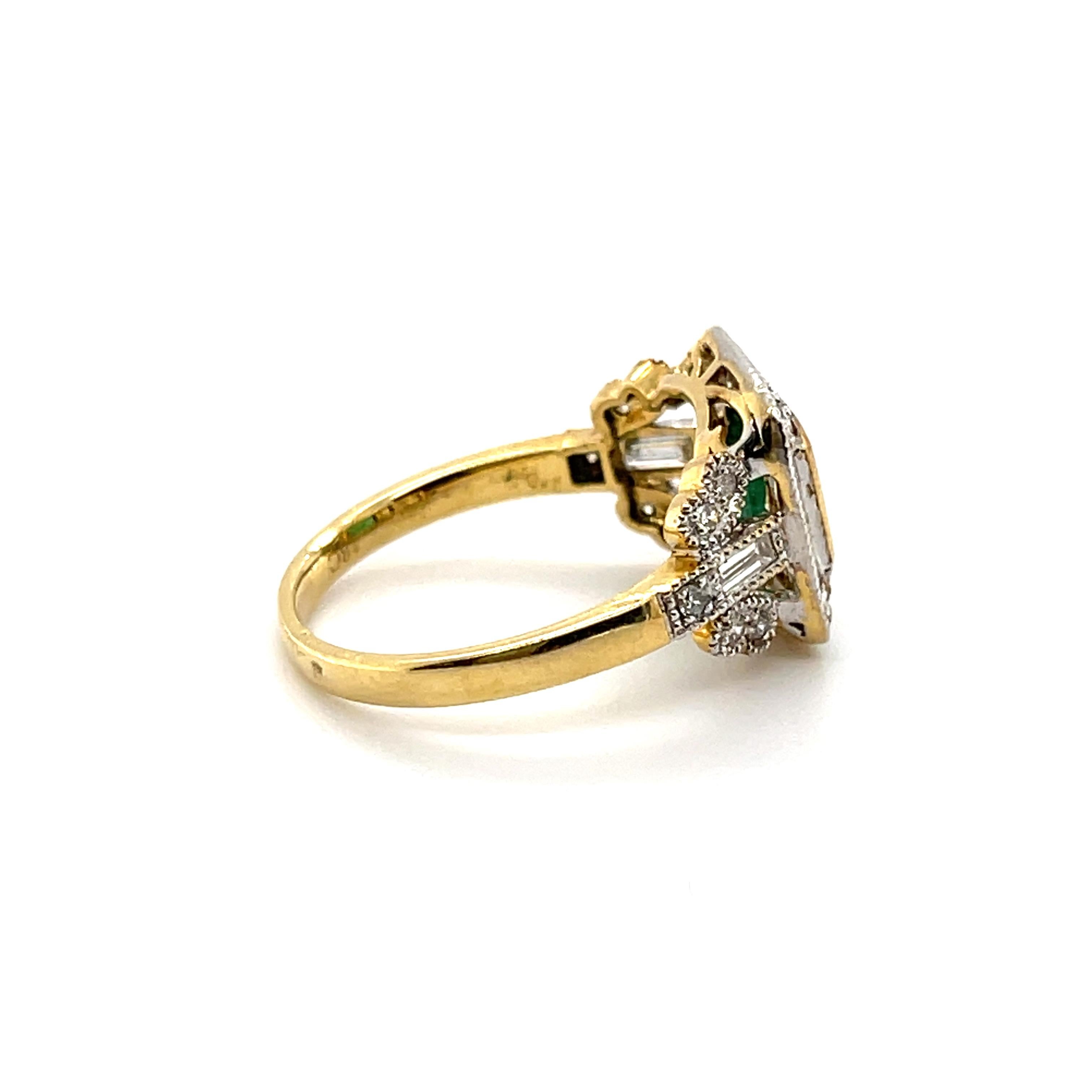 For Sale:  Imperial Jewels 18ct Yellow Gold 2.00ct Emerald and Diamond Ring 2