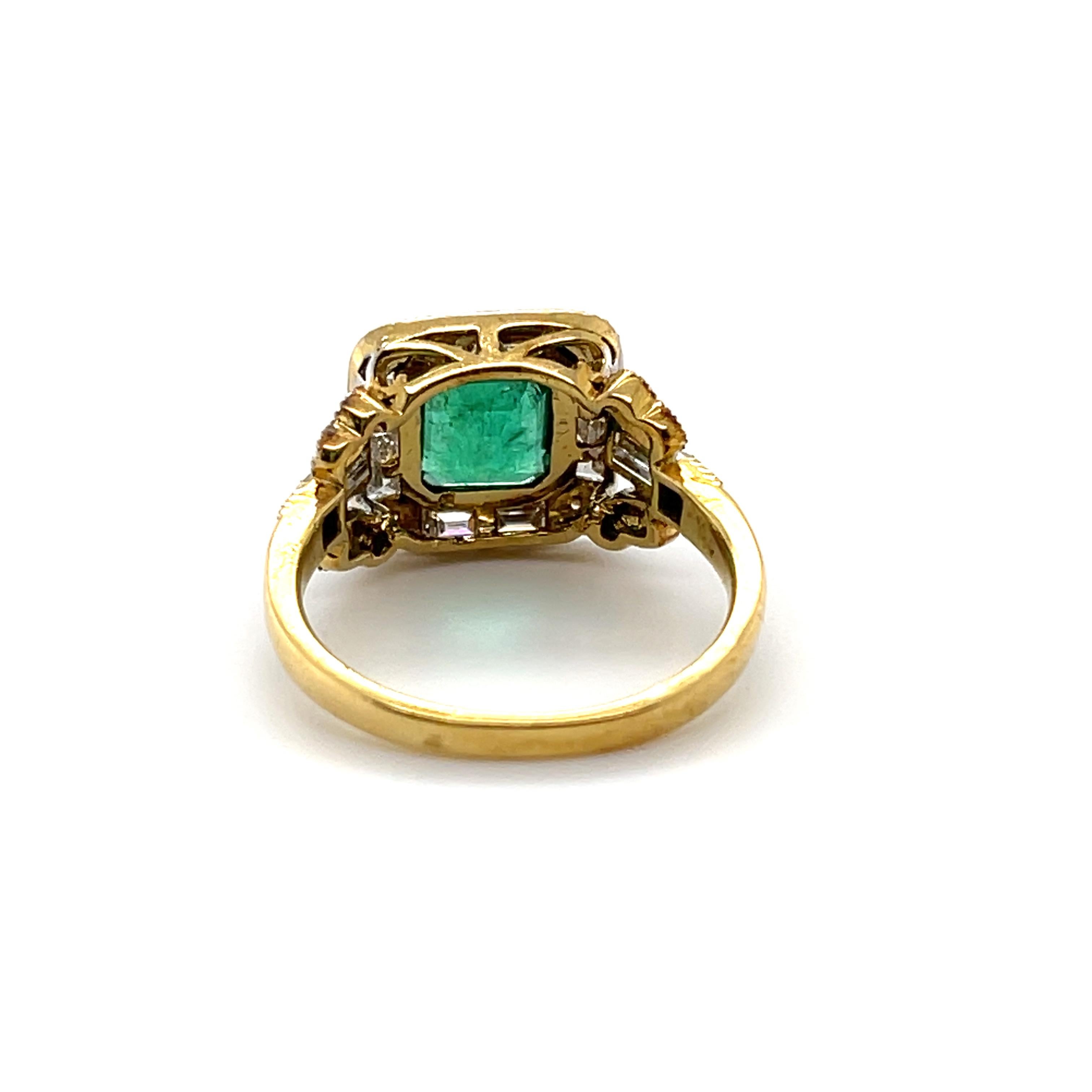 For Sale:  Imperial Jewels 18ct Yellow Gold 2.00ct Emerald and Diamond Ring 4
