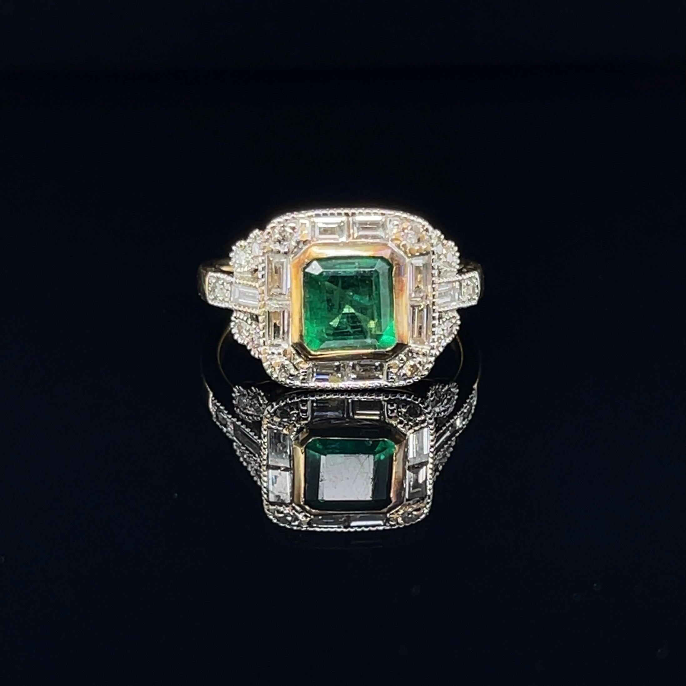 For Sale:  Imperial Jewels 18ct Yellow Gold 2.00ct Emerald and Diamond Ring 6