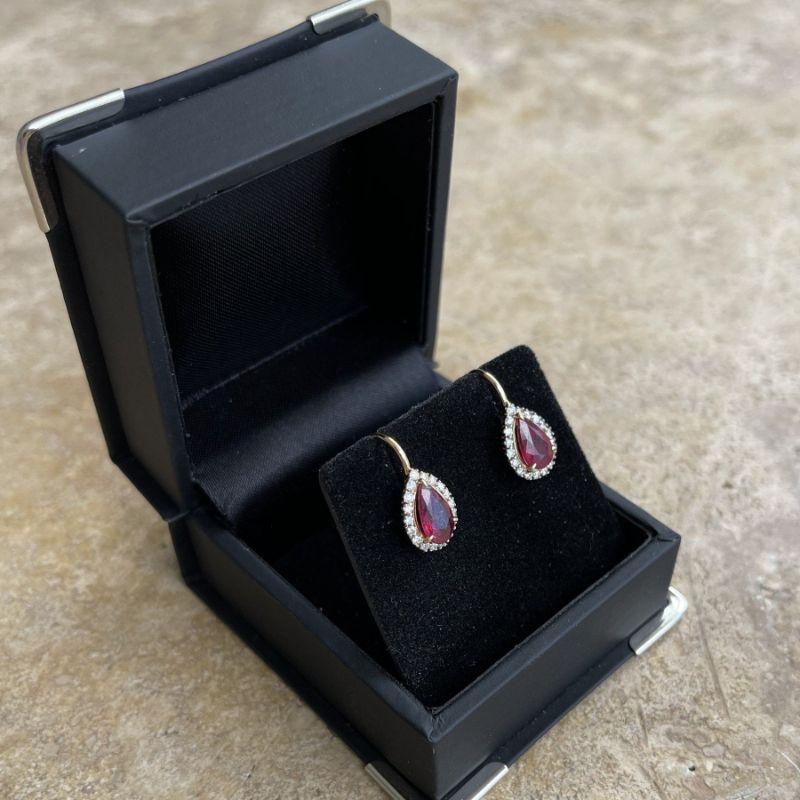 Imperial Jewels 18ct Yellow Gold 2.08ct Ruby and Diamond Earrings For Sale 1
