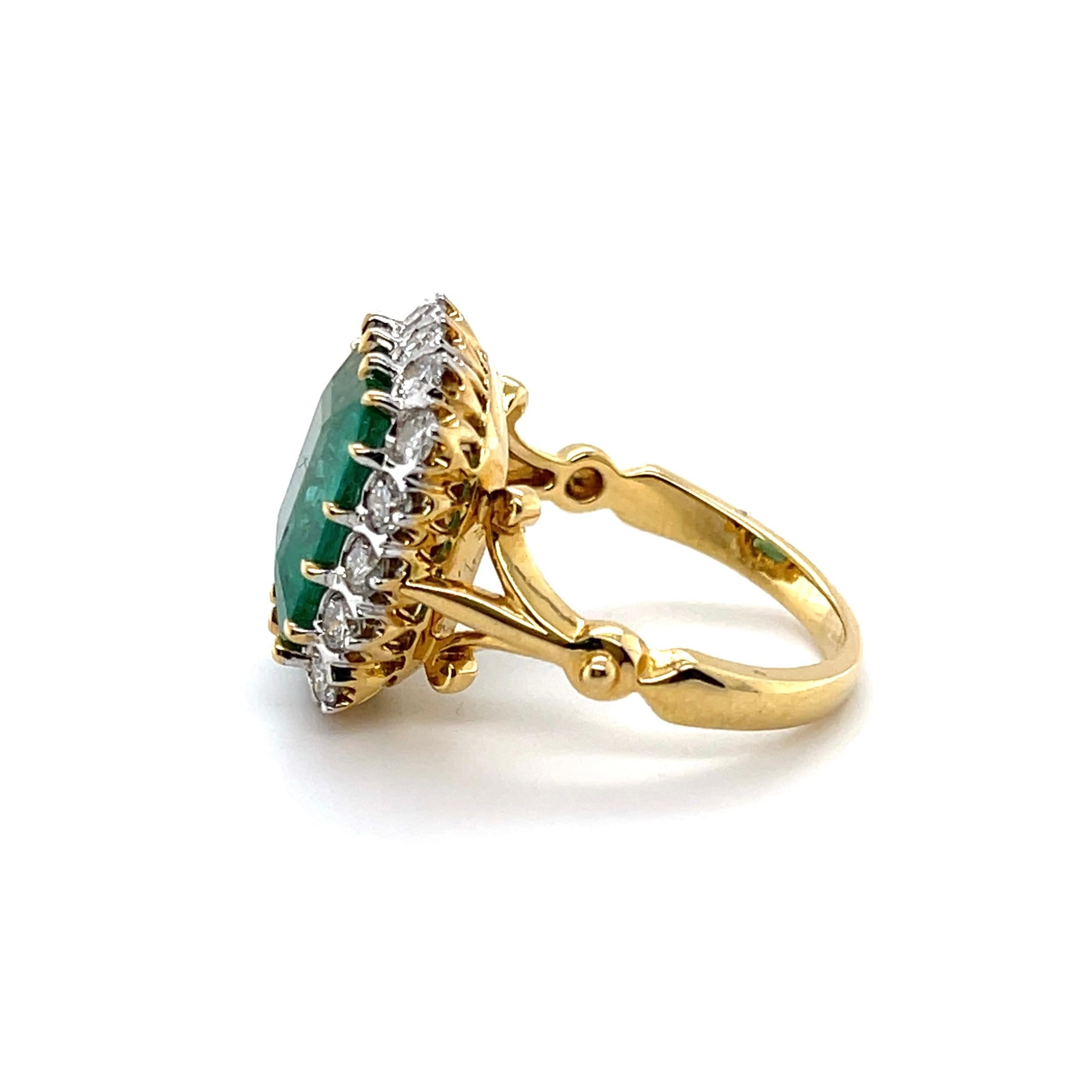 For Sale:  Imperial Jewels 18ct Yellow Gold 4.22ct Emerald and Diamond Ring 3