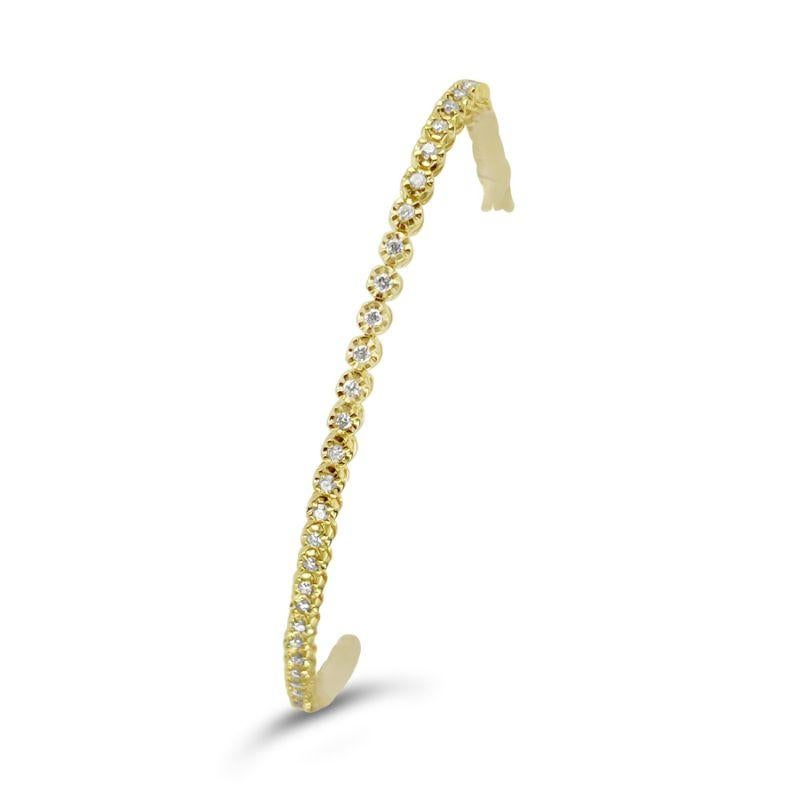 Contemporary 18ct Yellow Gold Diamond Tennis Bracelet