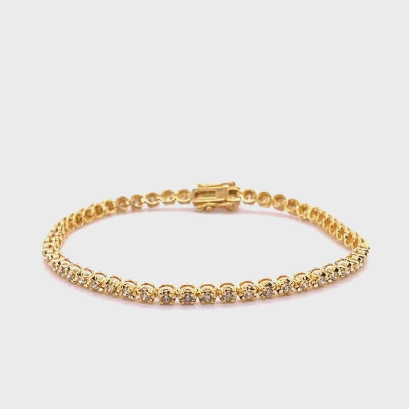 Brilliant Cut 18ct Yellow Gold Diamond Tennis Bracelet