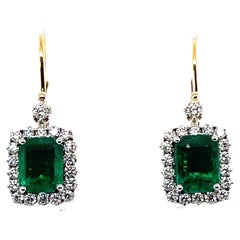 Imperial Jewels 18ct Yellow Gold Emerald and Diamond Earrings