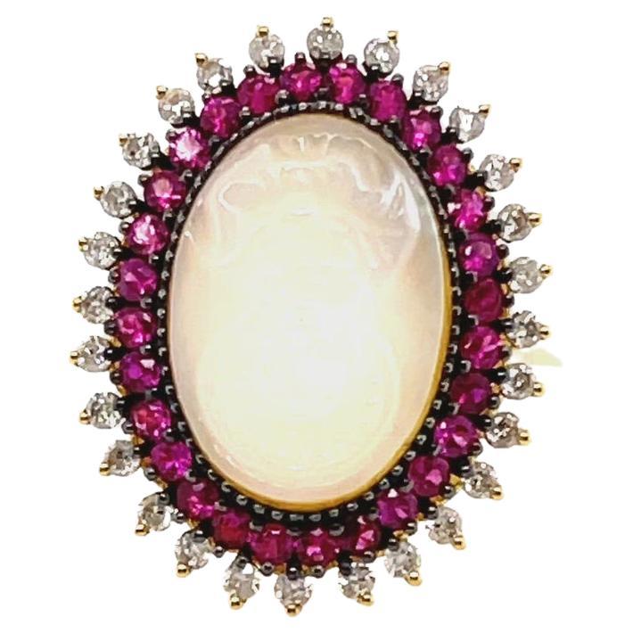 For Sale:  18ct Yellow Gold Ruby and Diamond Ring 2