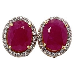 Imperial Jewels 18ct Yellow Gold Ruby and Diamond Stud Earrings