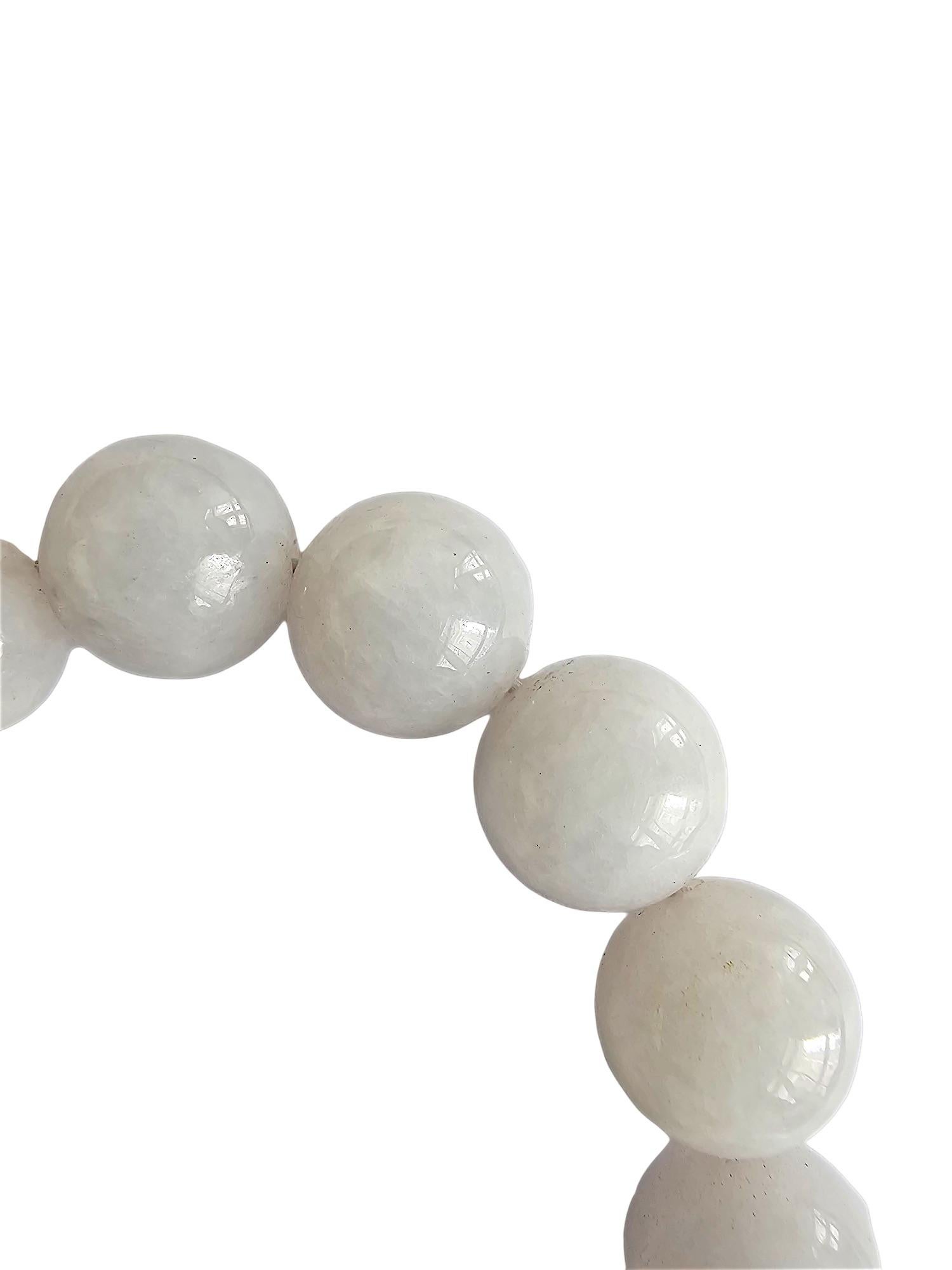 Bracelet de perles A-Jade birman impérial lavande (11 mm chacune x 18 perles) 06004  en vente 6