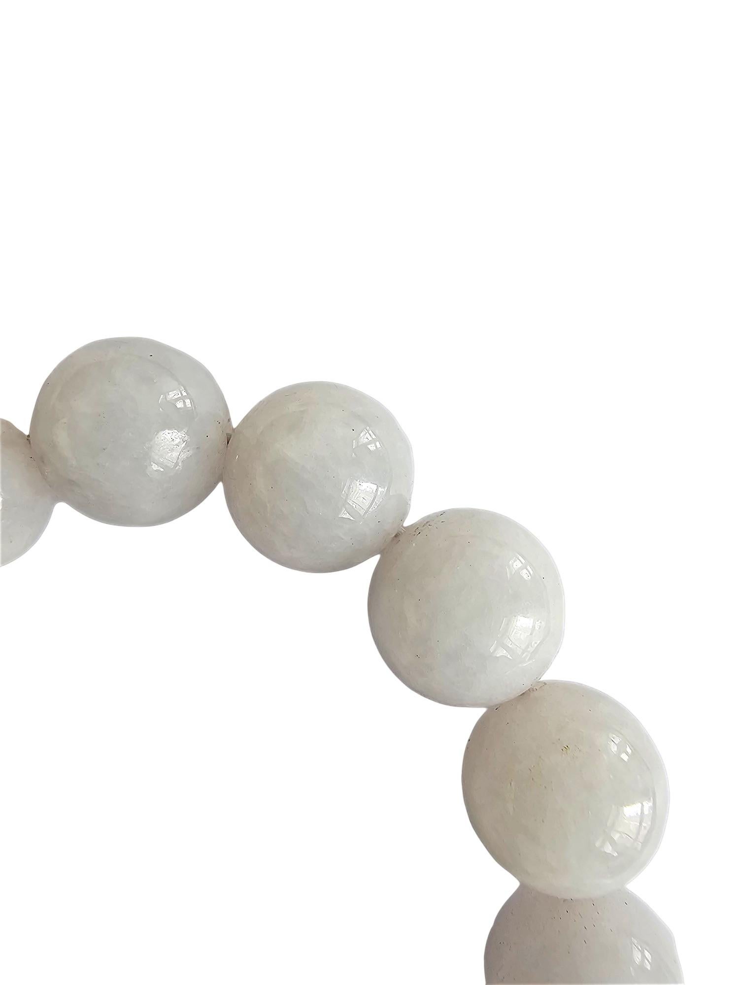Imperial Lavender Burmese A-Jade Beaded Bracelet (11mm Each x 18 beads) 06004 For Sale 6
