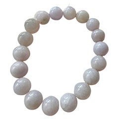 Imperial Lavender Burmese A-Jade Beaded Bracelet (11mm Each x 18 beads) 06004 