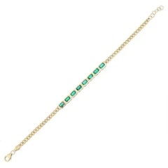 Imperial Link 14K (oder 18k auf Anfrage) Gelbgold Diamant Armband