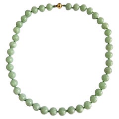 Long collier impérial birman en A-Jade perlé (10 mm chacun x 42 perles) 10002