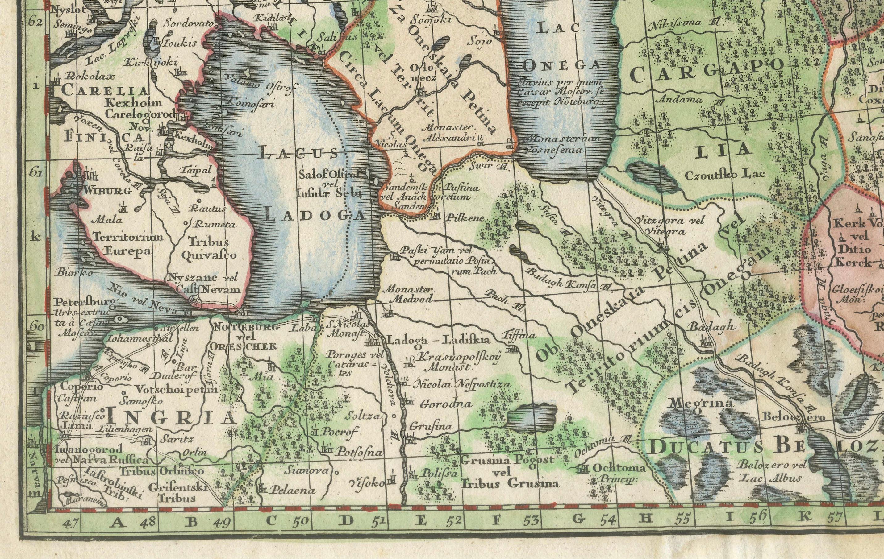 18th Century Imperial map of Northern Russia with Archangel, Lapland and Permia, c.1730 For Sale