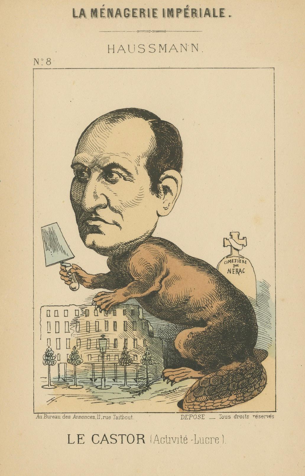 Fin du XIXe siècle Menagerie impériale : Baron Haussmann - Le carquois (activité - Profit), 1870 en vente