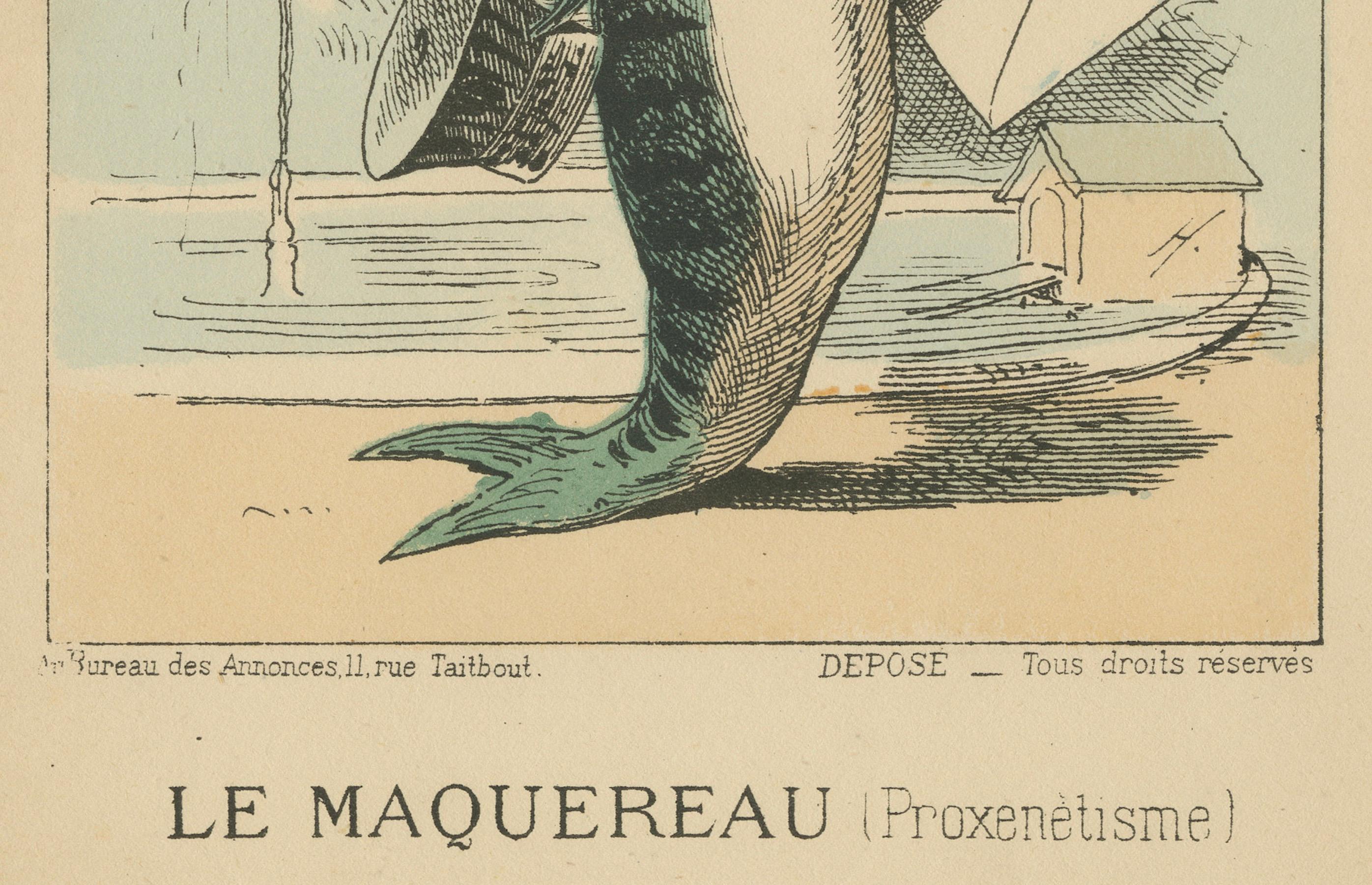 Imperial Menagerie: Devienne - The Mackerel (Pimping), 1870 In Good Condition For Sale In Langweer, NL