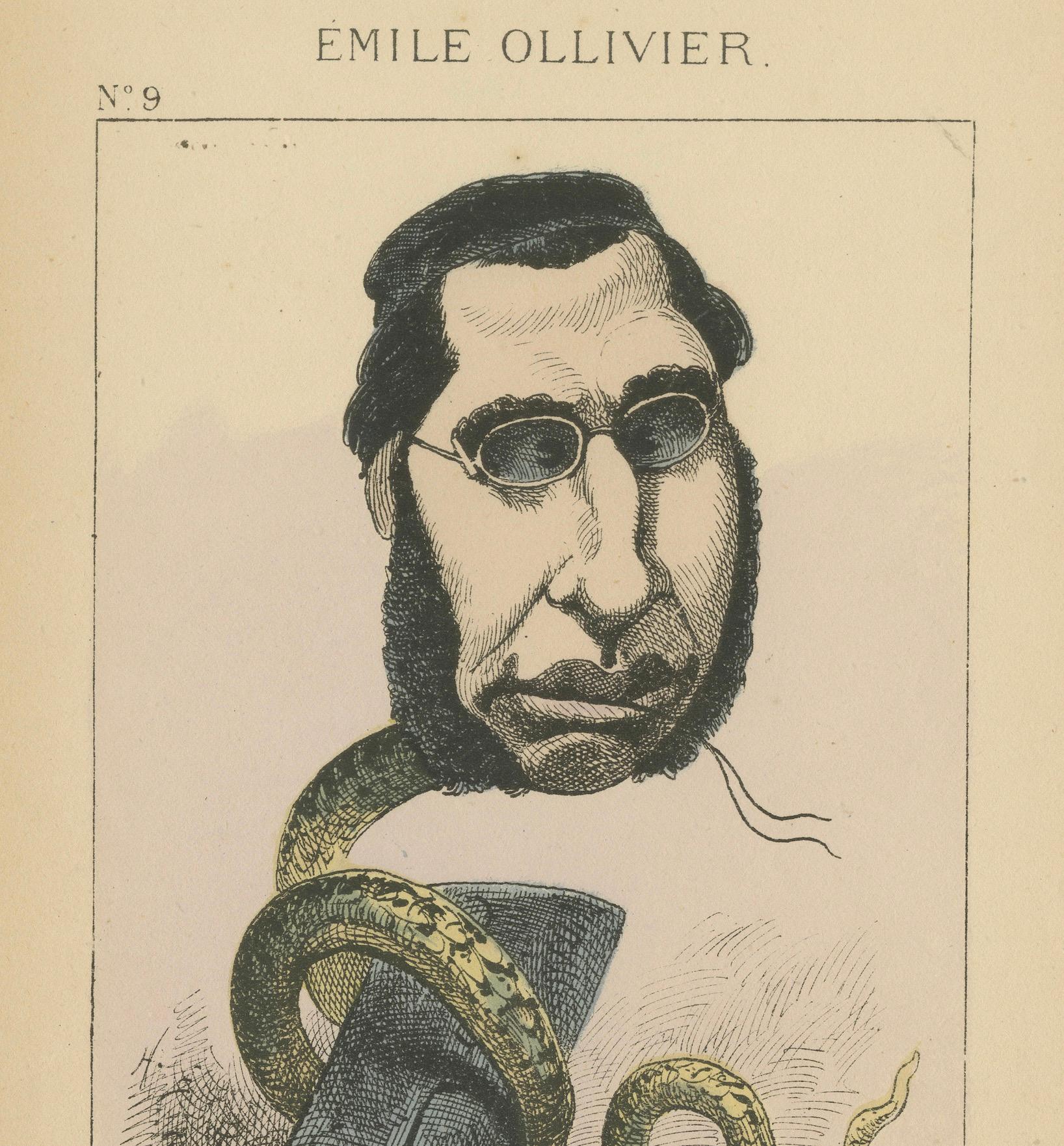 Late 19th Century Imperial Menagerie: Émile Ollivier - The Serpent (Lowness - Duplicity), 1870 For Sale