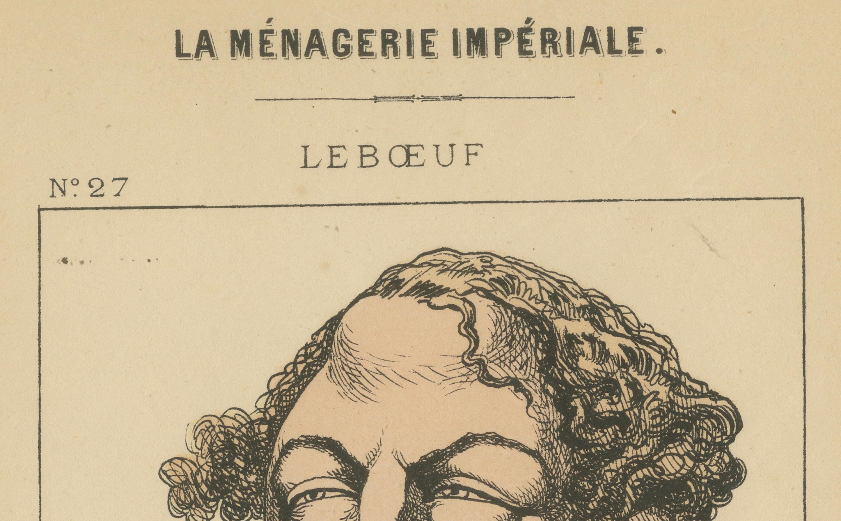 Imperial Menagerie: Lebœuf - The Goose (Self-importance - Nullity), 1870 In Good Condition For Sale In Langweer, NL