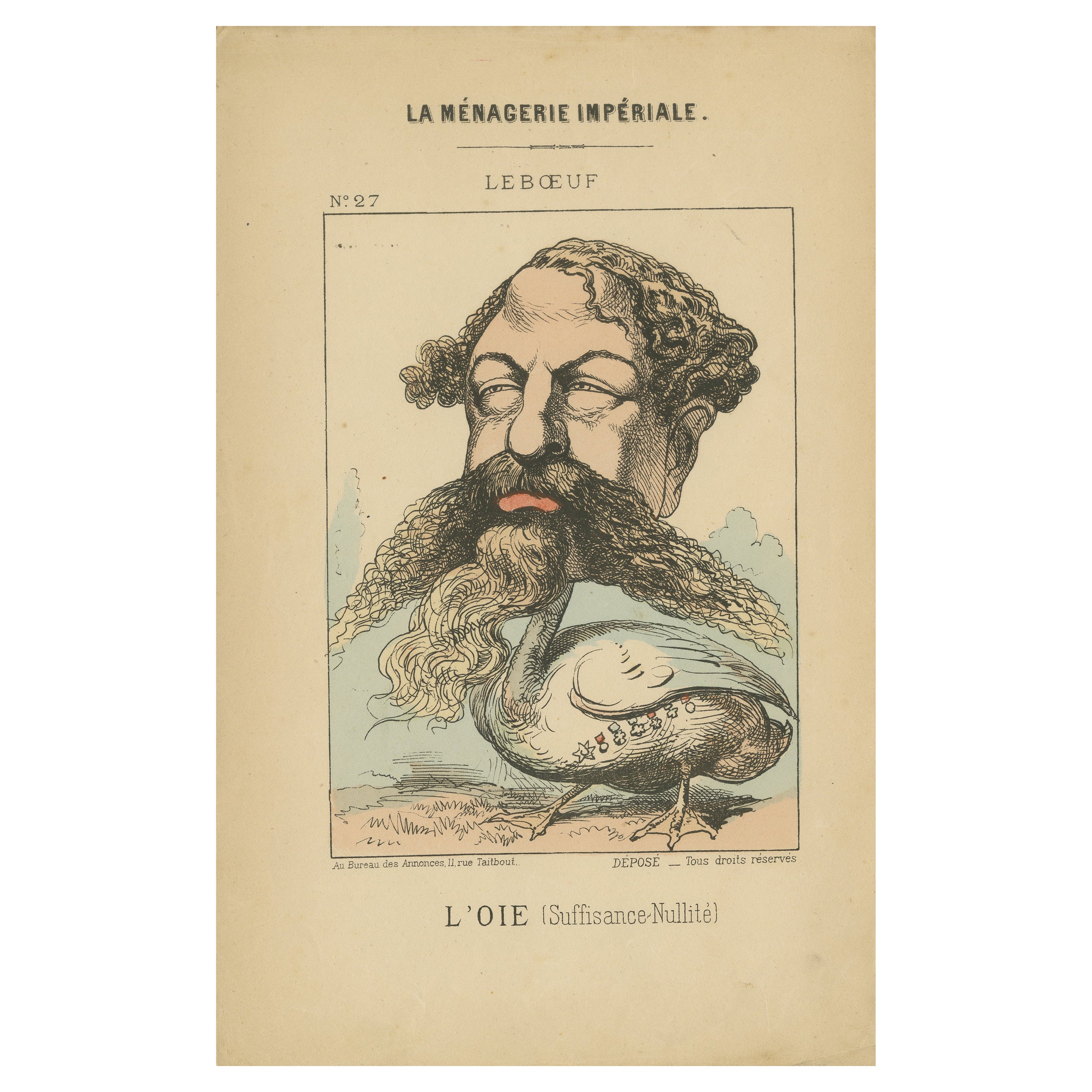 Imperial Menagerie: Lebœuf - The Goose (Self-importance - Nullity), 1870