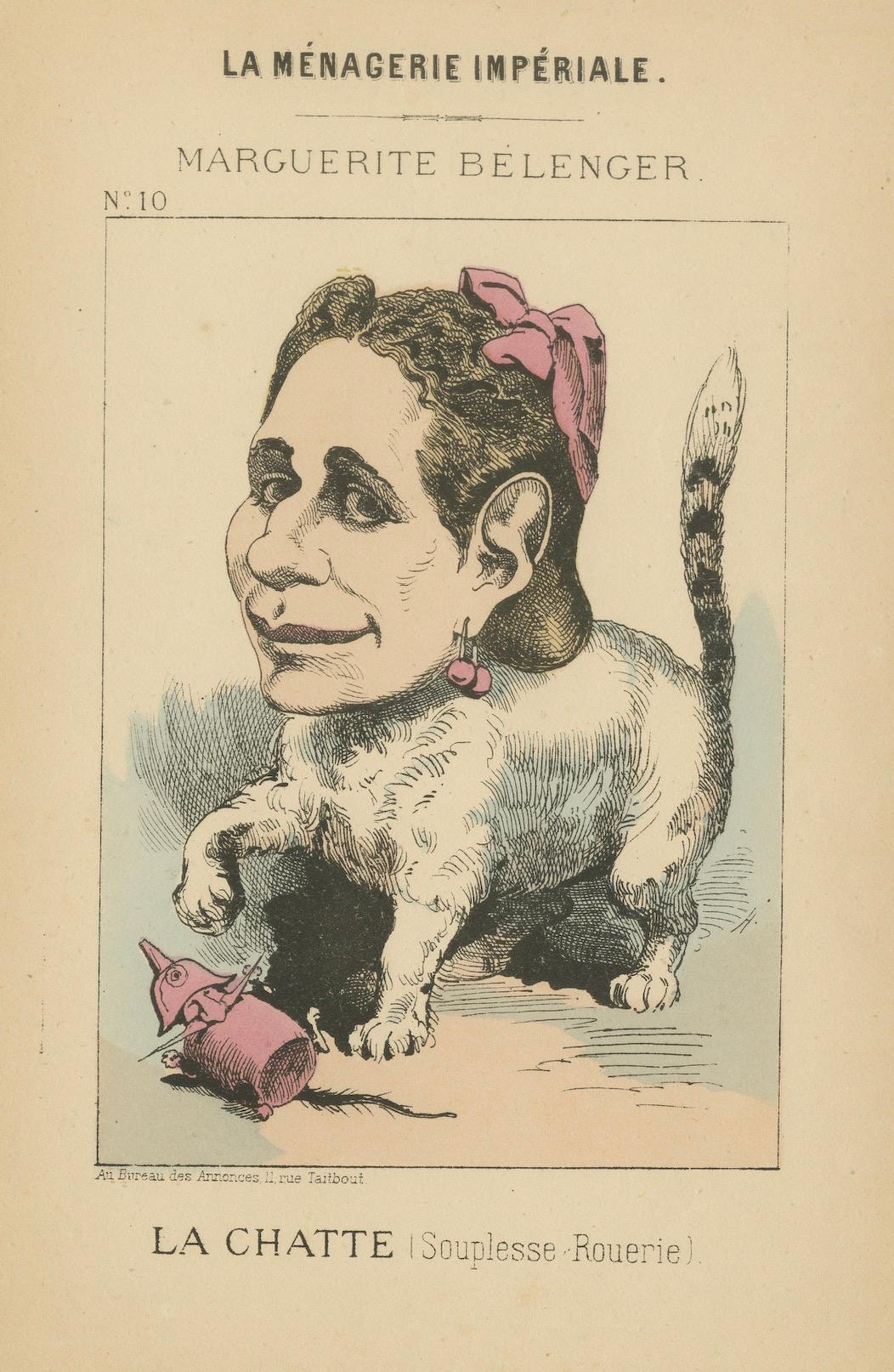 Paper Imperial Menagerie: Marguerite Bélenger - The Cat (Flexibility - Cunning), 1870 For Sale