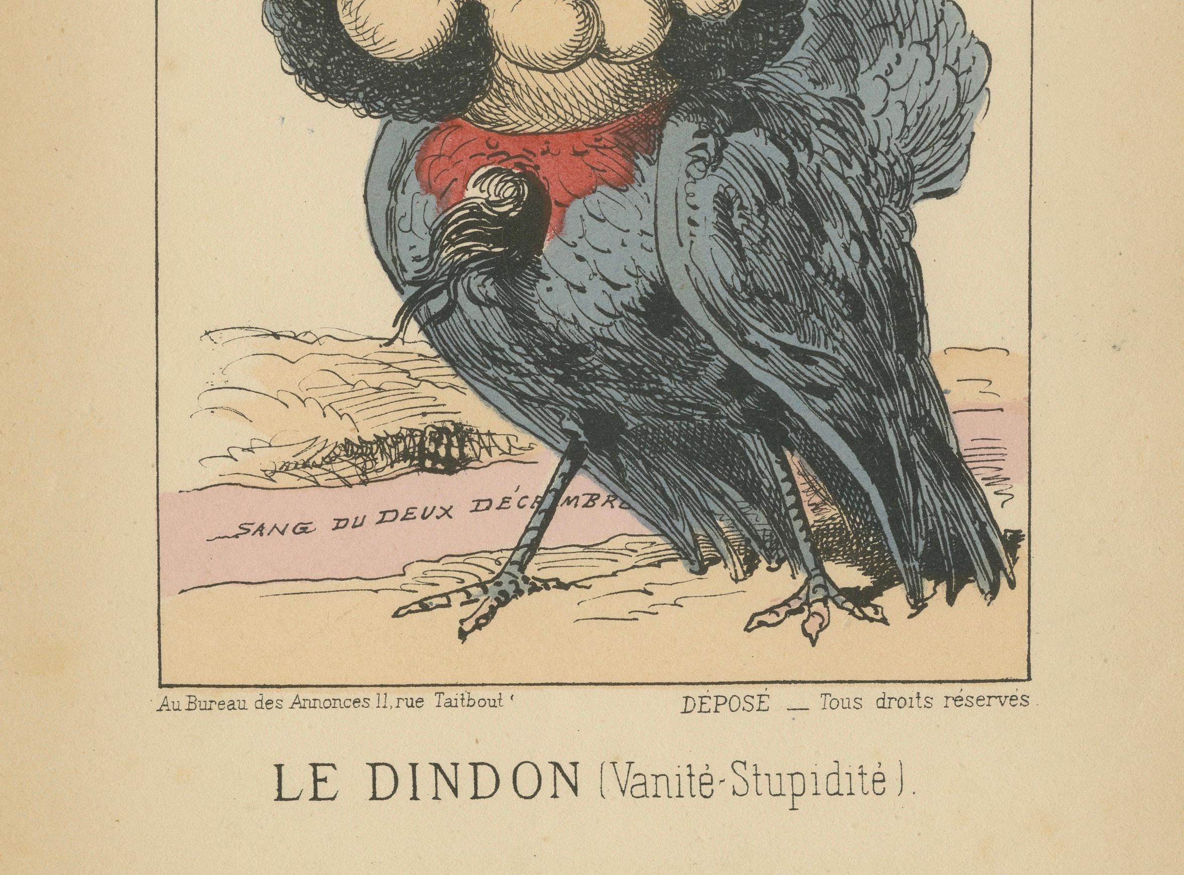 Menagerie Imperial: Maupas - El Pavo (Vanidad - Estupidez), 1870 en Bueno estado para la venta en Langweer, NL