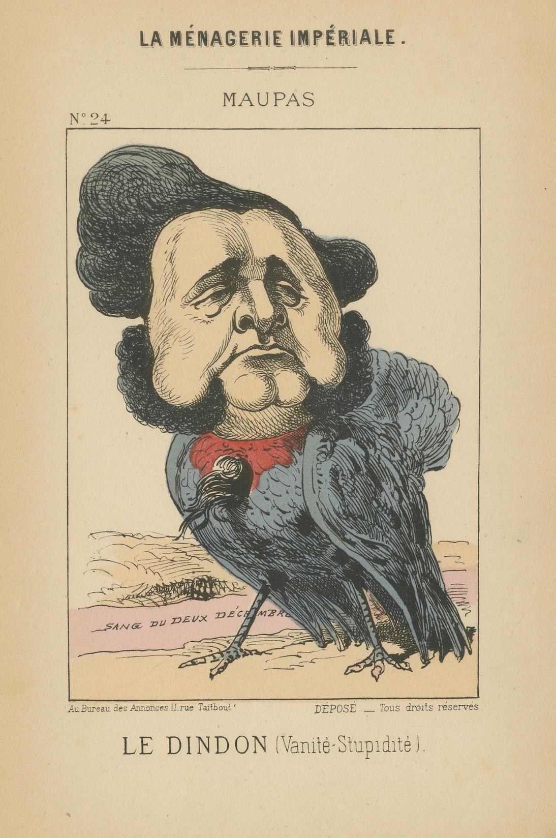 Menagerie Imperial: Maupas - El Pavo (Vanidad - Estupidez), 1870 Papel en venta