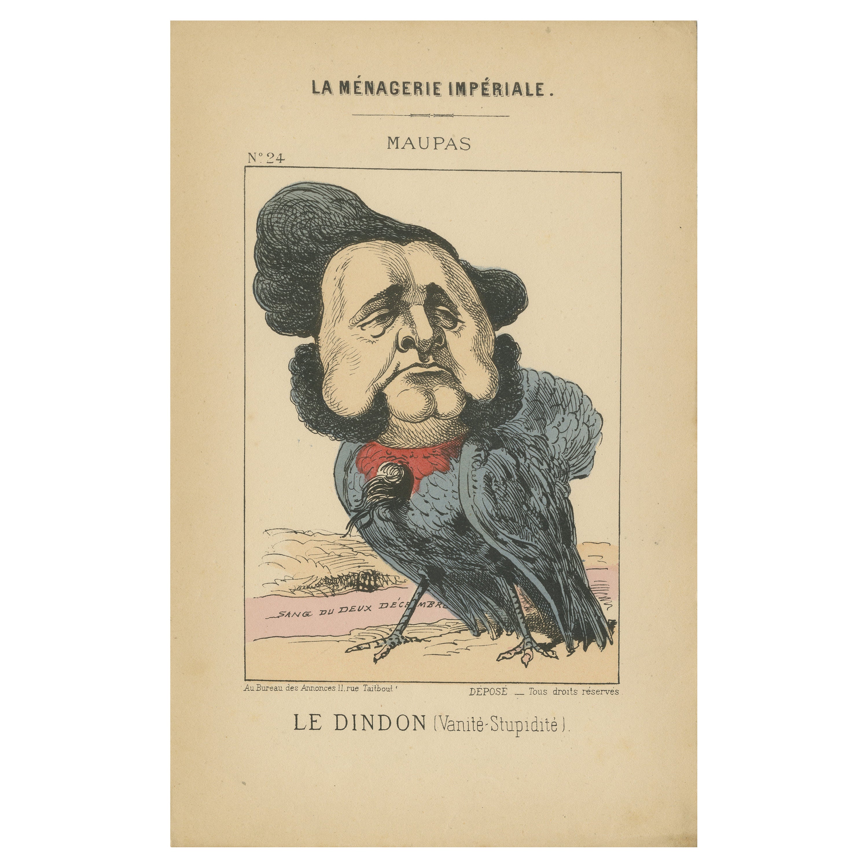 Imperial Menagerie: Maupas - The Turkey (Vanity - Stupidity), 1870