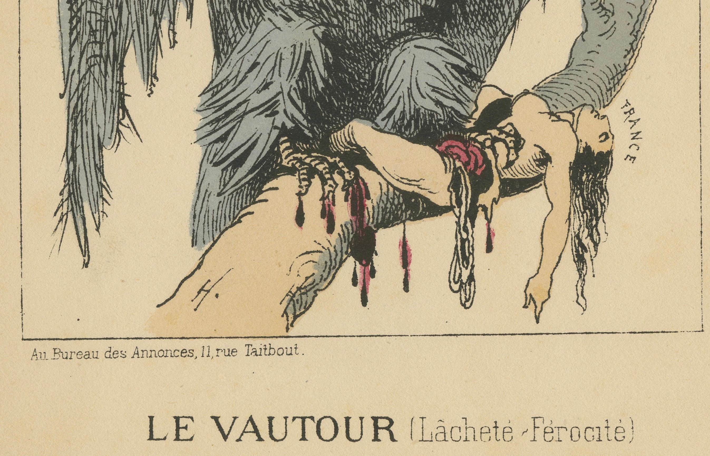 Menagerie imperial: Napoléon III - El Buitre (Cobardía - Ferocidad), 1870 Papel en venta