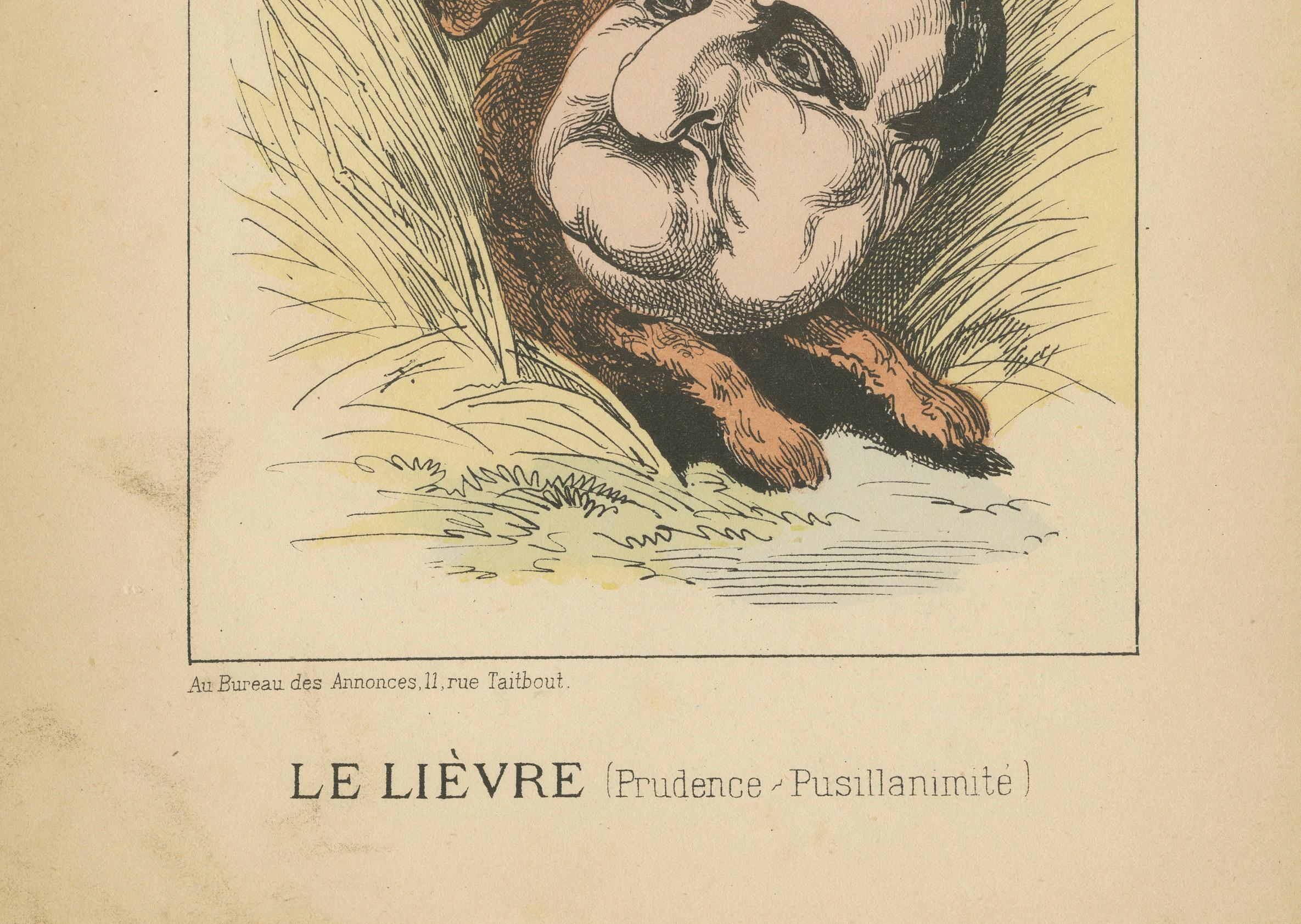 Kaiserliche Menagerie: Prince Napoléon - The Hare (Klugheit - Zaghaftigkeit), 1870 im Zustand „Gut“ im Angebot in Langweer, NL