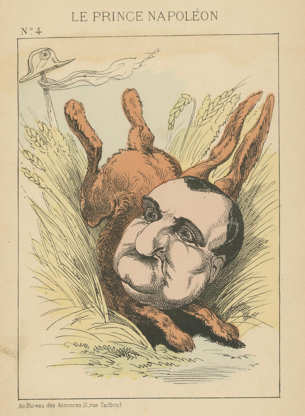 Kaiserliche Menagerie: Prince Napoléon - The Hare (Klugheit - Zaghaftigkeit), 1870 (Papier) im Angebot