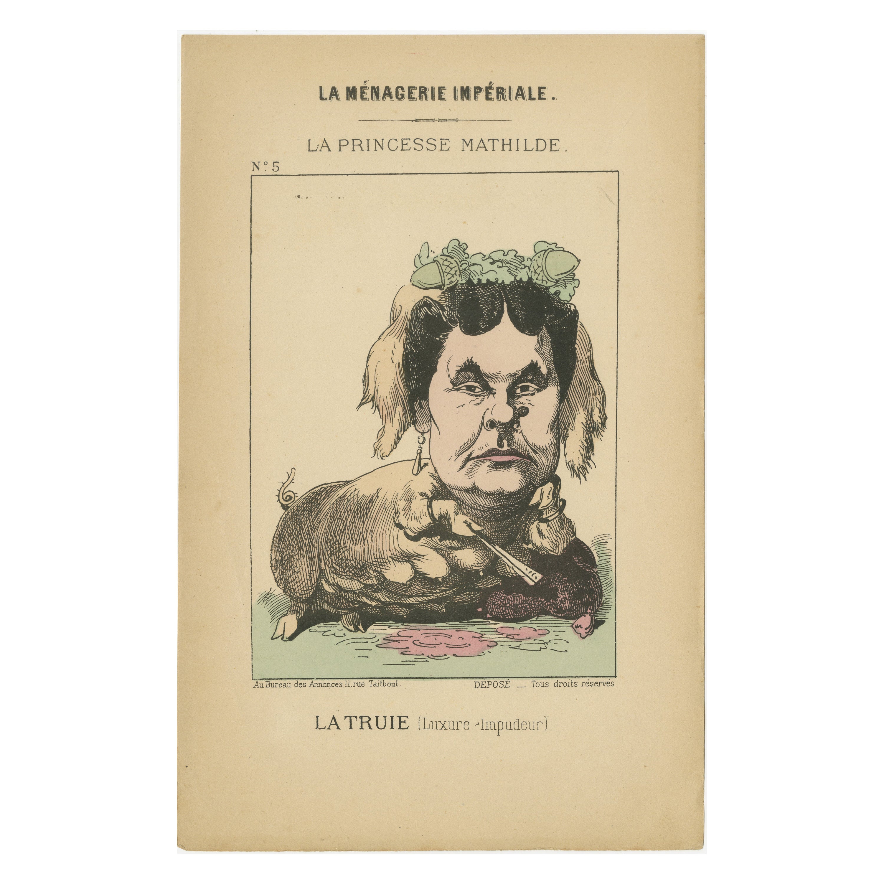 Imperial Menagerie: Prinzessin Mathilde – Der Sow (Lust – Schamlosigkeit), 1870