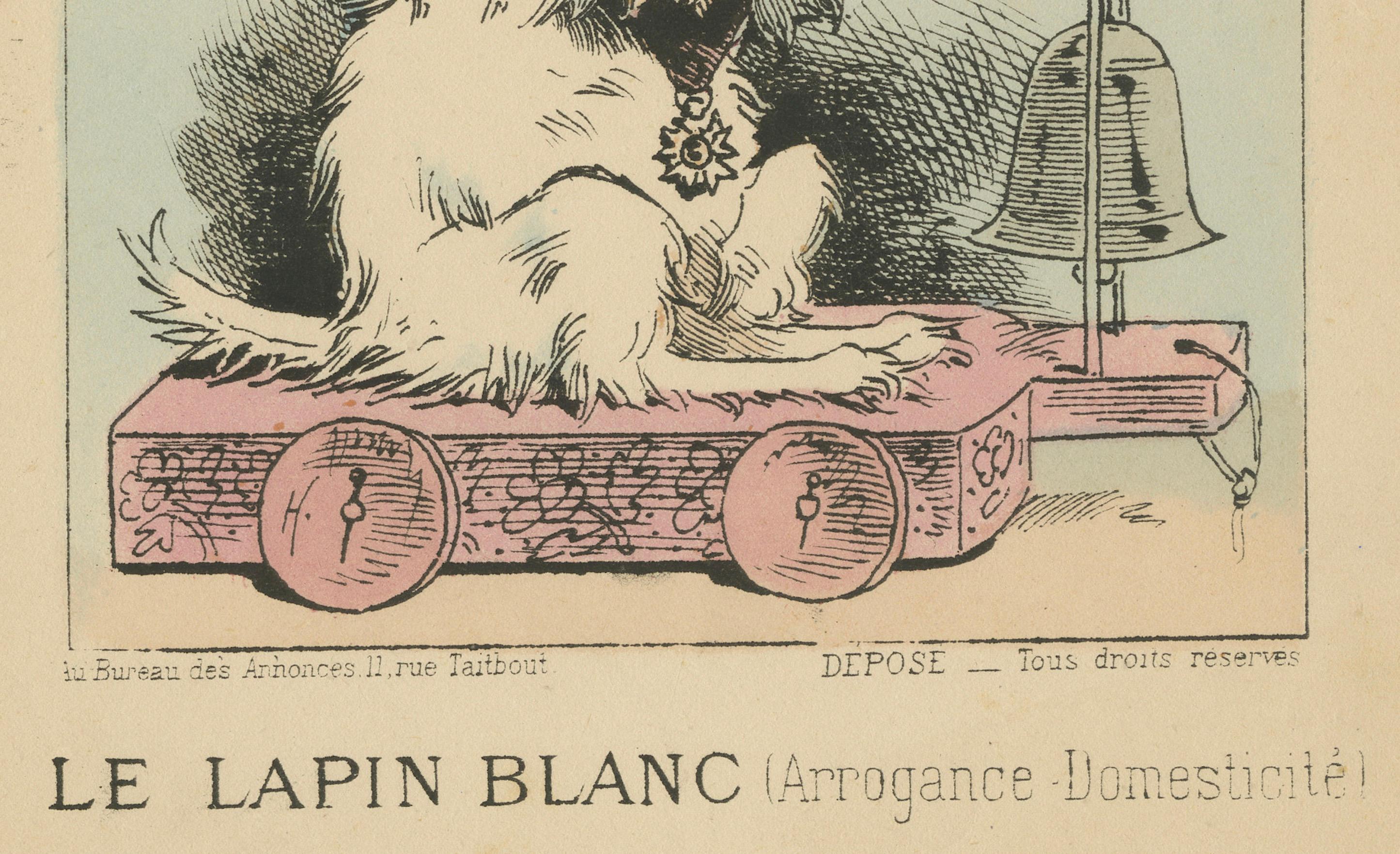 Serraglio imperiale: Schneider - Il coniglio bianco (Arroganza - Domesticità), 1870 In condizioni buone in vendita a Langweer, NL
