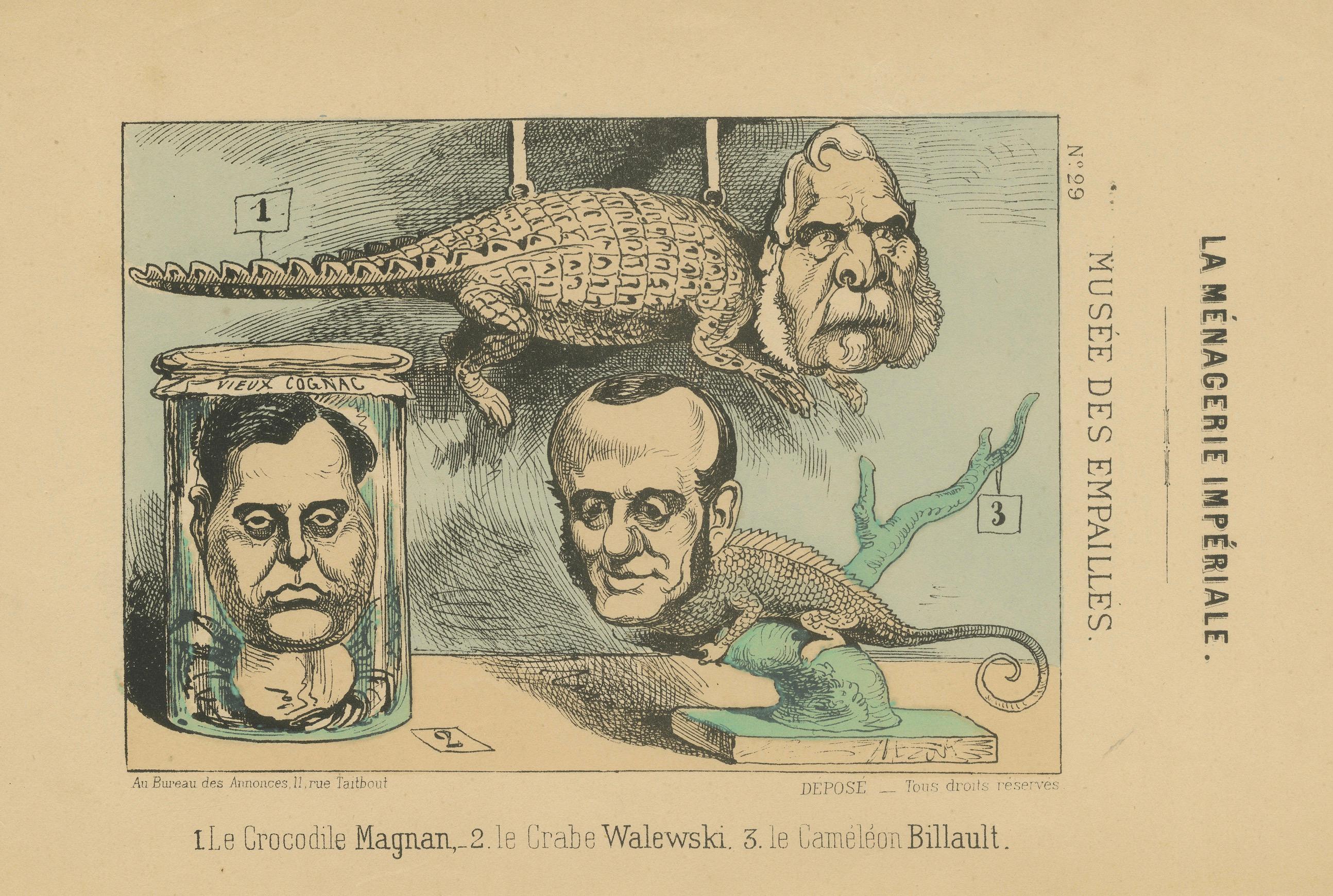 Imperial Menagerie: The Stuffed Museum – Magnan, Walewski und Billault, 1870 (Papier) im Angebot