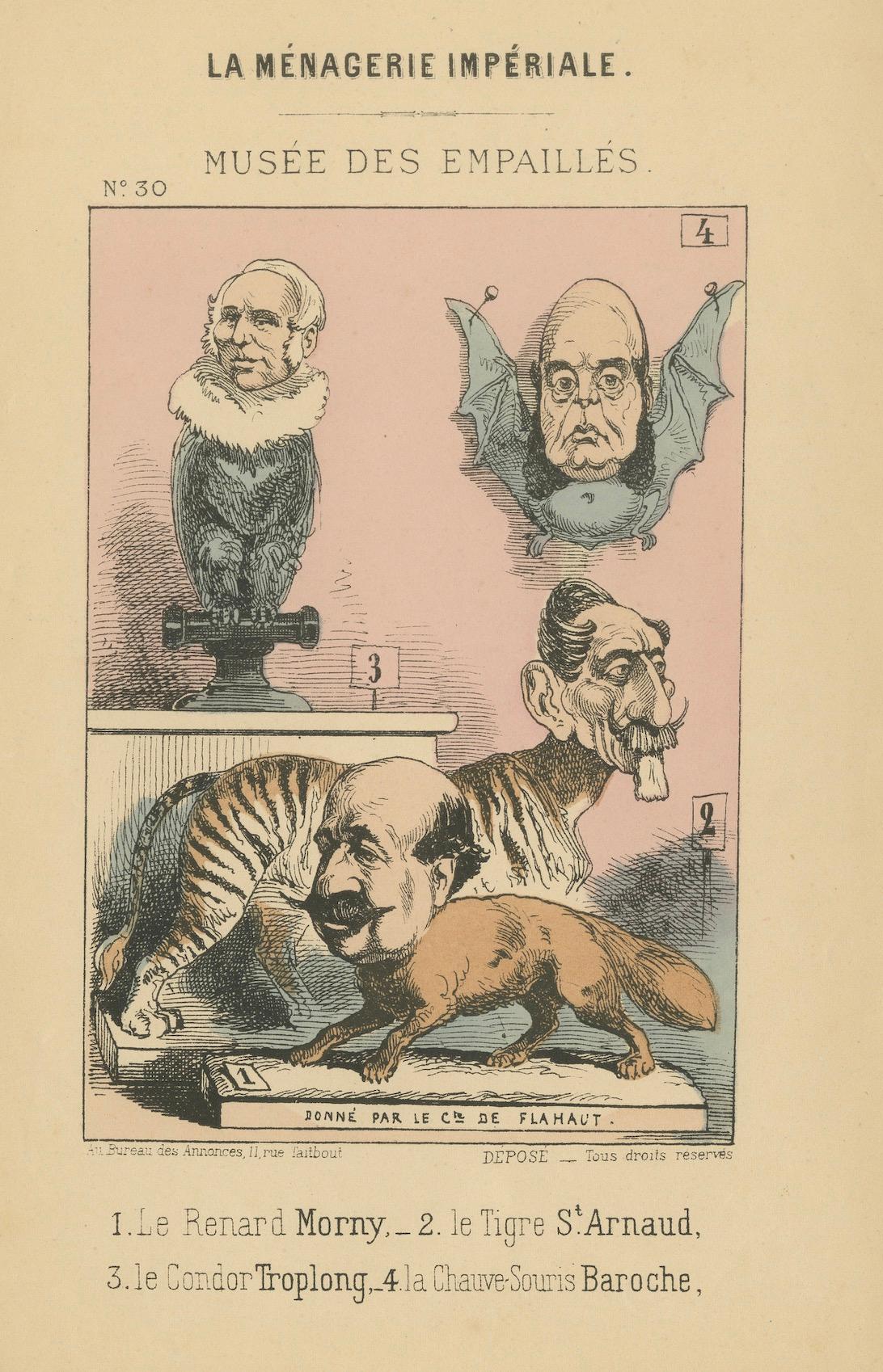Imperial Menagerie: The Stuffed Museum - Satirical Caricatures, 1870 For Sale 3