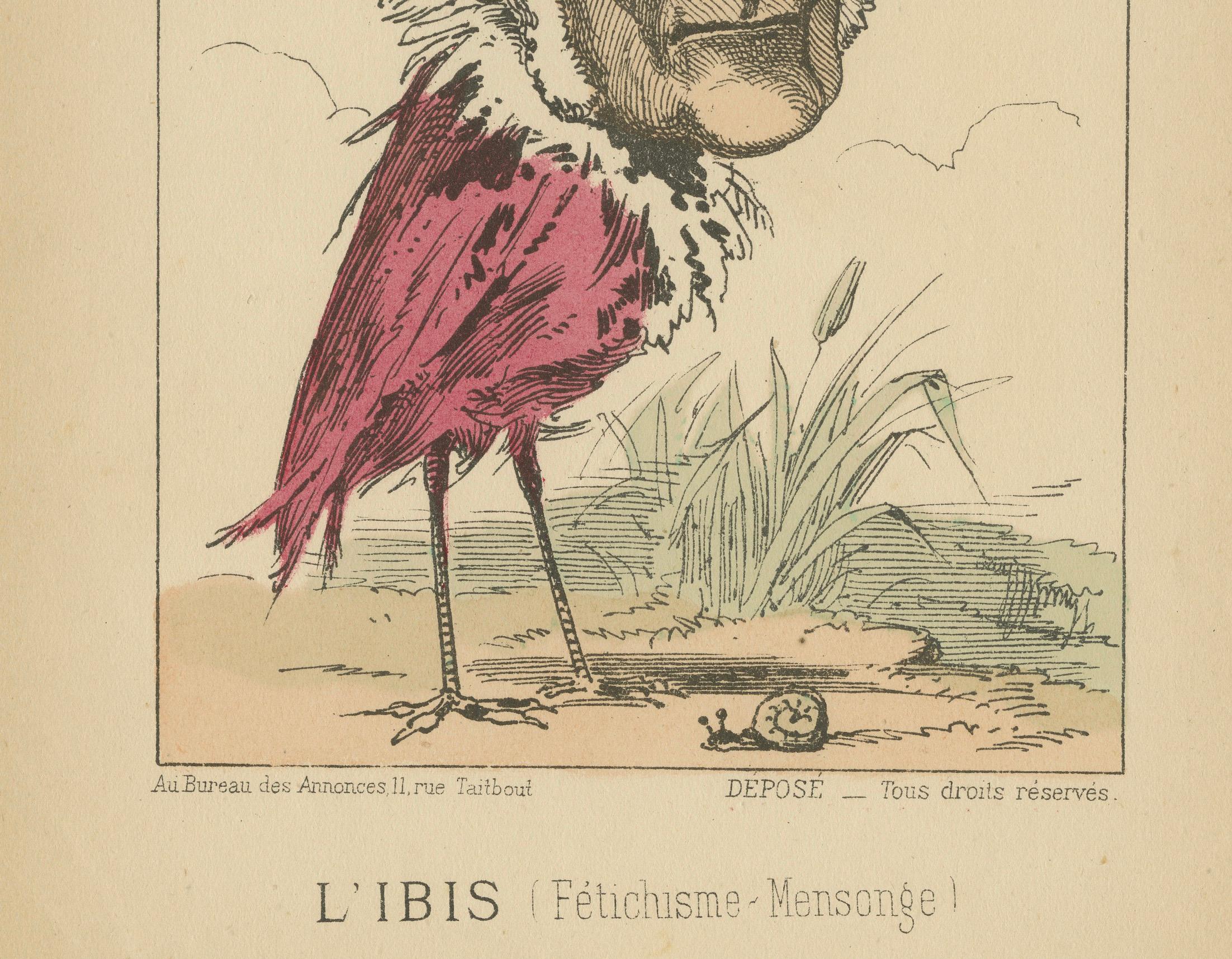 Imperial Menagerie: Zangiacomi - The Ibis (Fetishism - Deception), 1870 In Good Condition For Sale In Langweer, NL