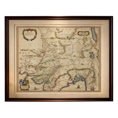 Imperial Mughal India Blaeu Map, Ganges Delta & Persia c.1642