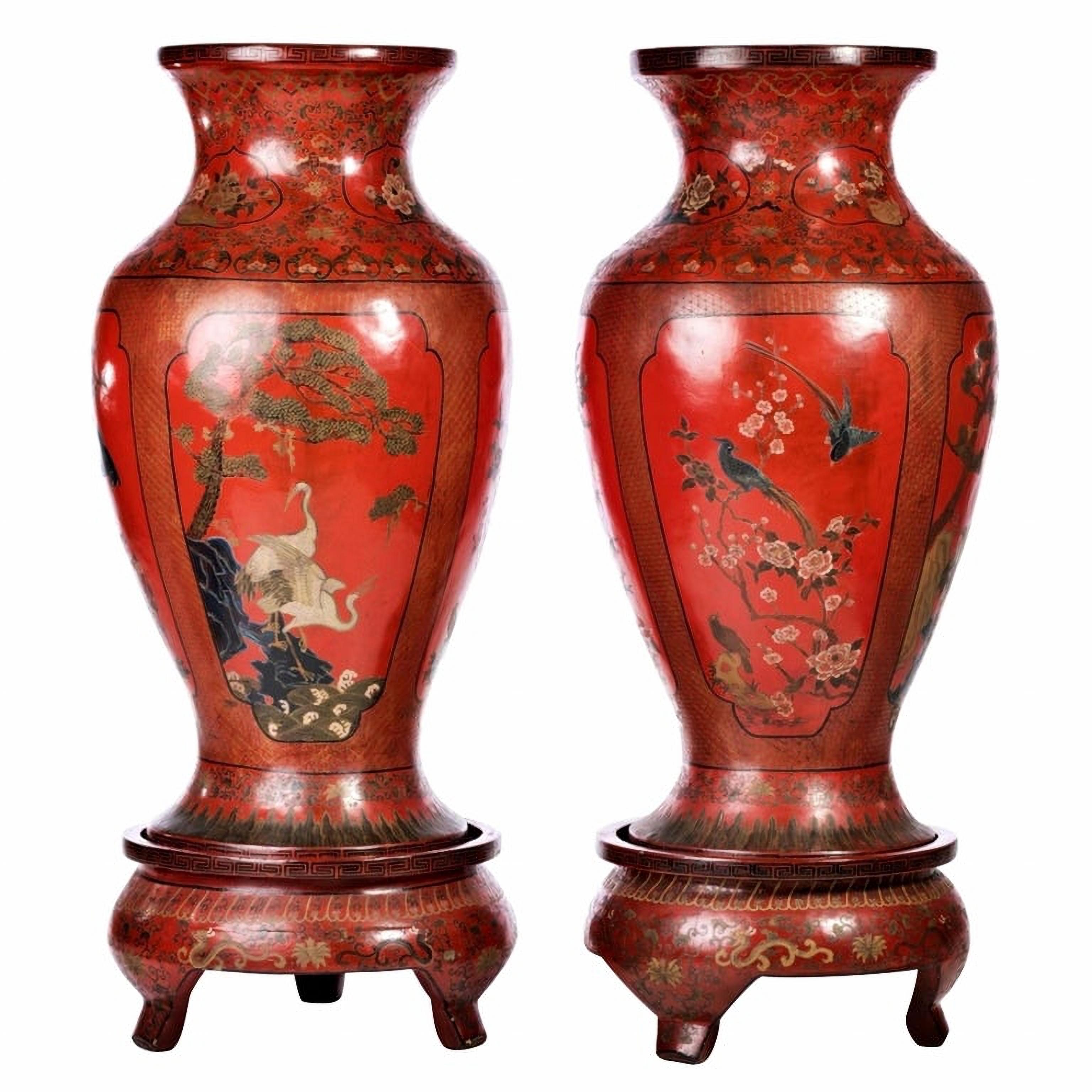 Pair of Vases Chinese, 19th Century In Good Condition In Madrid, ES