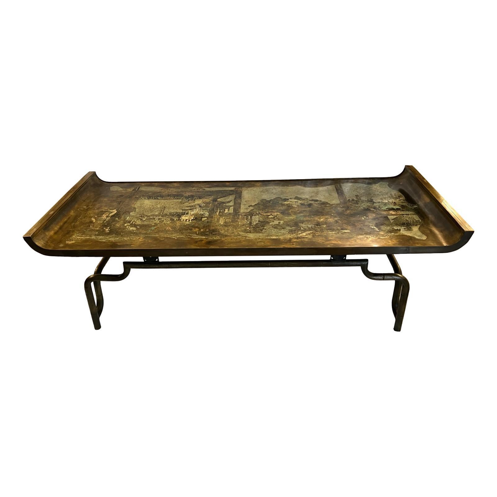 Etched Imperial Palace LaVerne Coffee Table For Sale