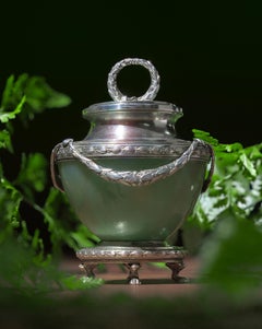 Imperial Period Faberge Bowenite and Silver-Gilt Inkwell