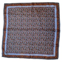 Retro Imperial Pocket Square 100% Silk Handkerchief Italy