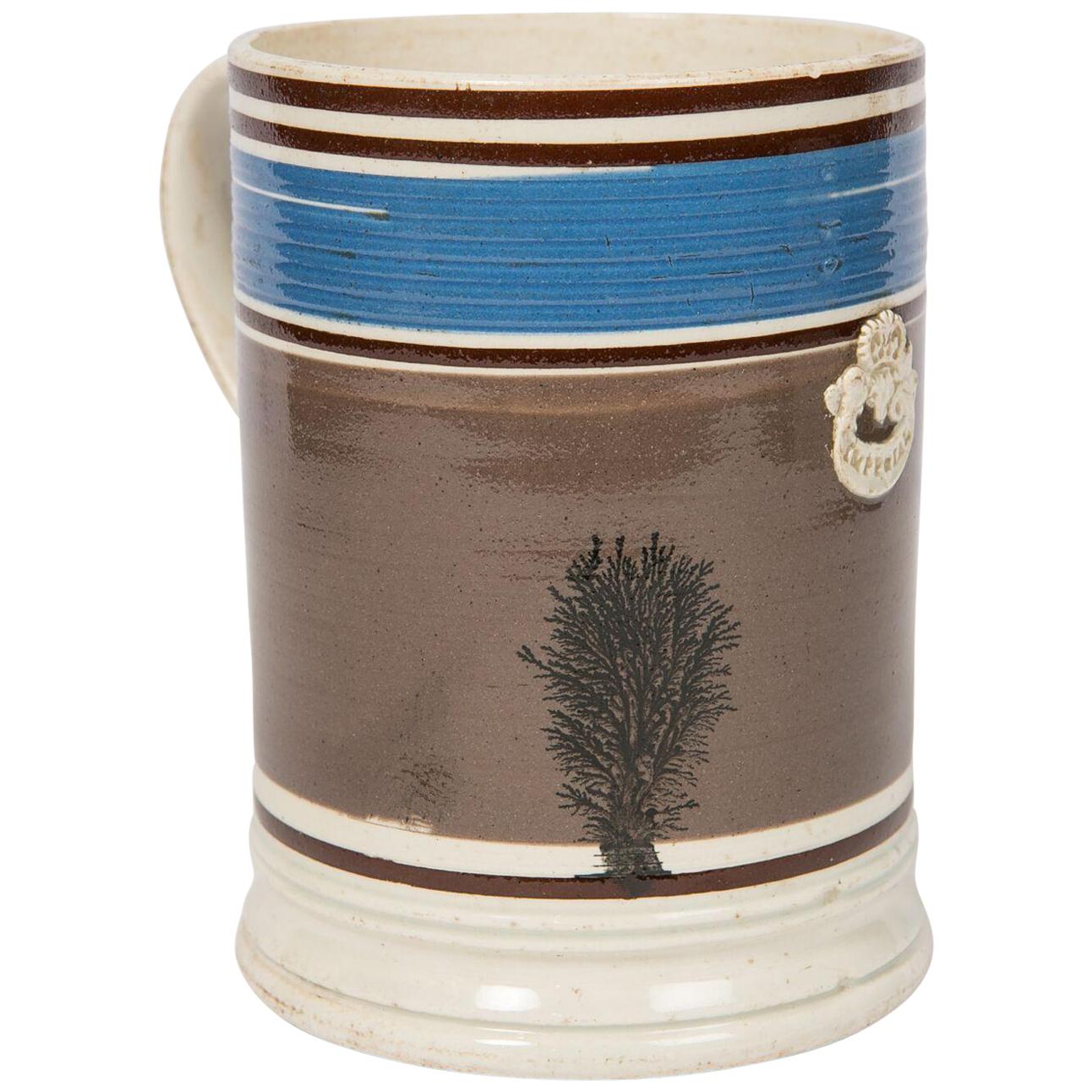 Imperial Quart Mochaware Mug, England, circa 1840