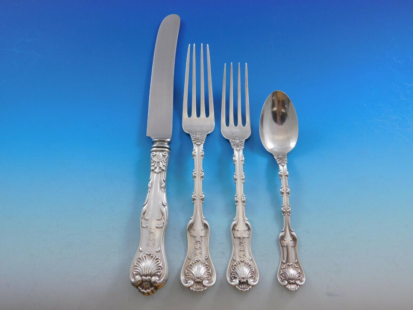 Imperial Queen by Whiting Sterling Silver Flatware 12 Set Service 189 Pcs Dinner In Excellent Condition For Sale In Big Bend, WI
