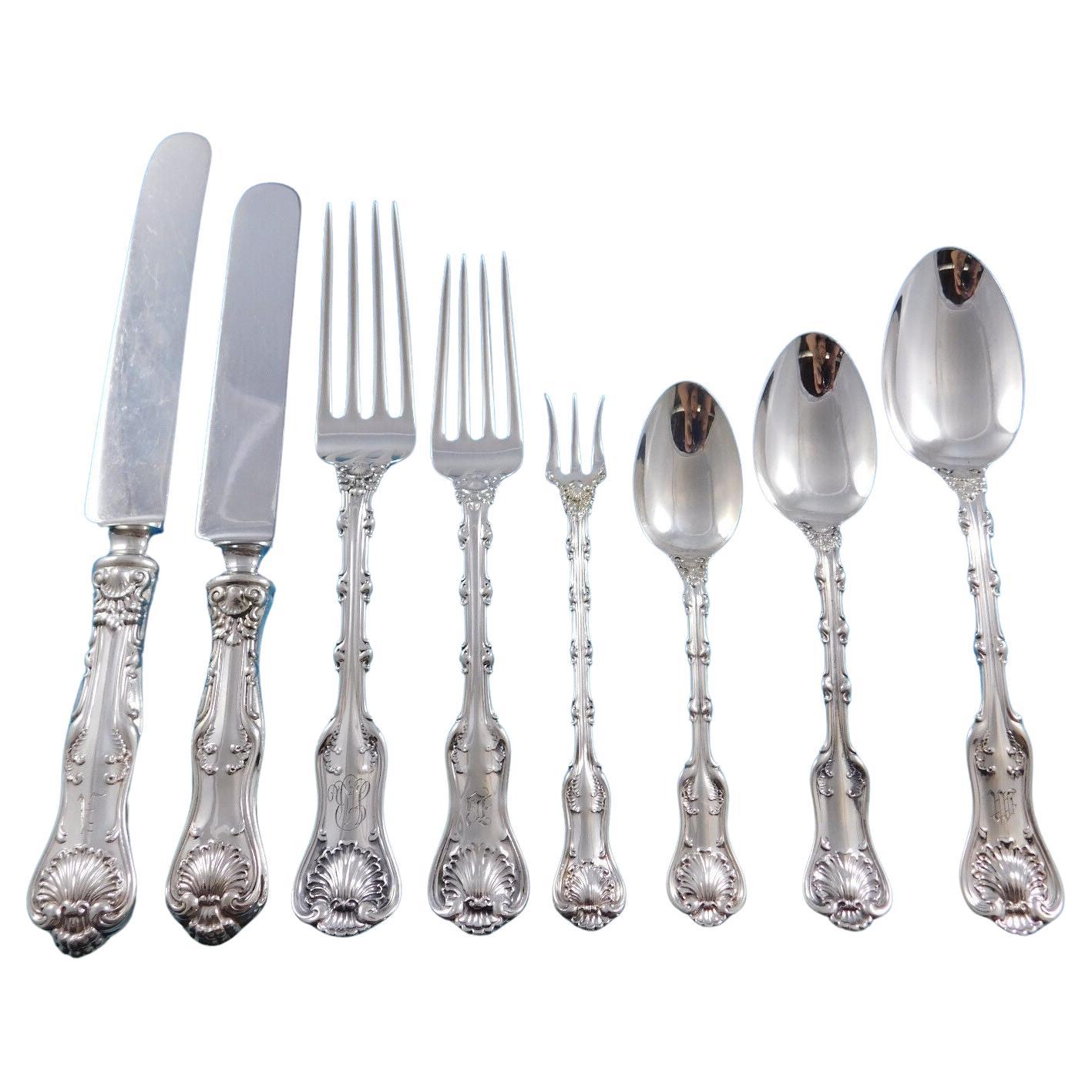 Imperial Queen by Whiting Sterling Silver Flatware 12 Set Service 96 Pcs Dinner For Sale