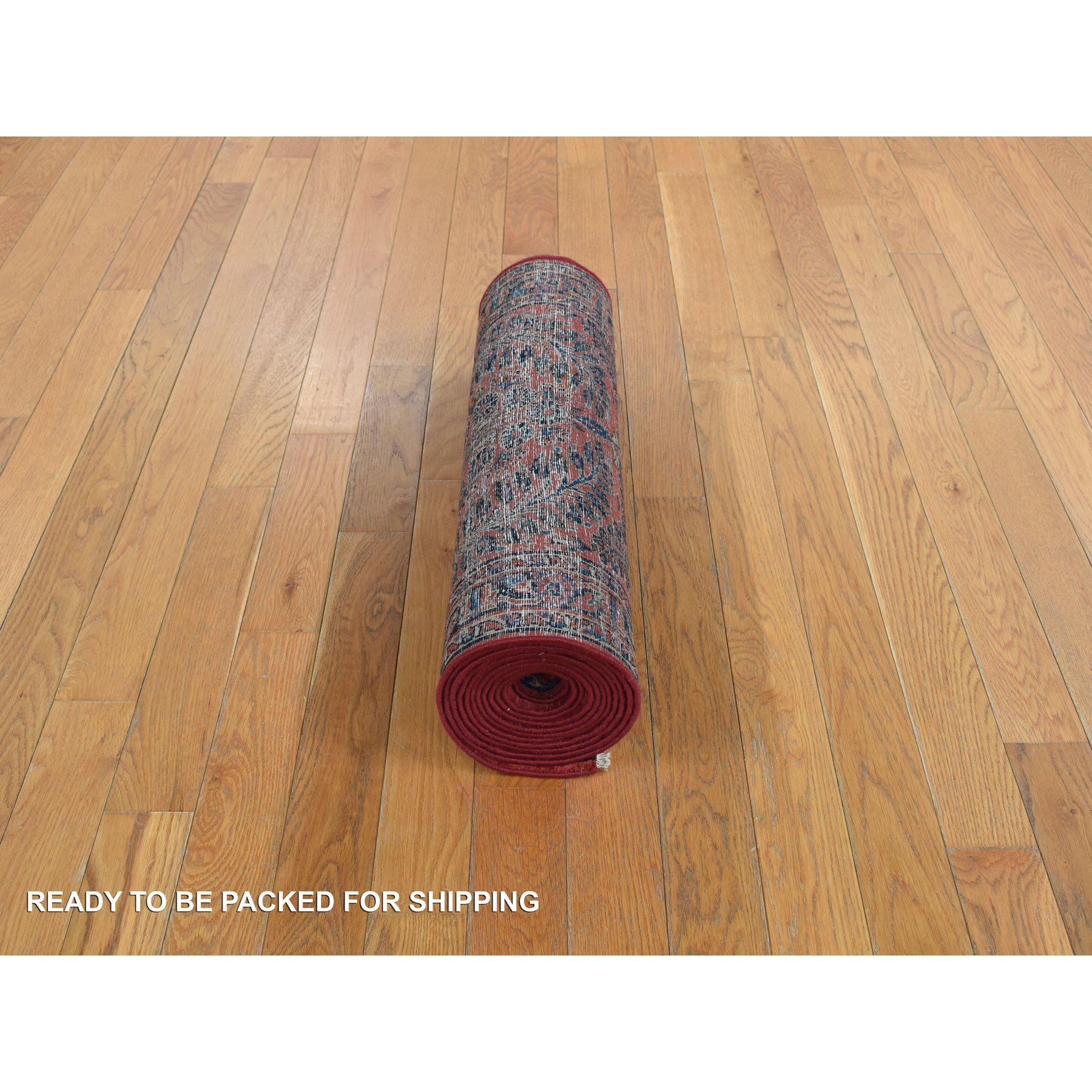 Antiker persischer Sarouk-Teppich aus reiner Wolle, kaiserlich rot, handgeknüpft, 2'2