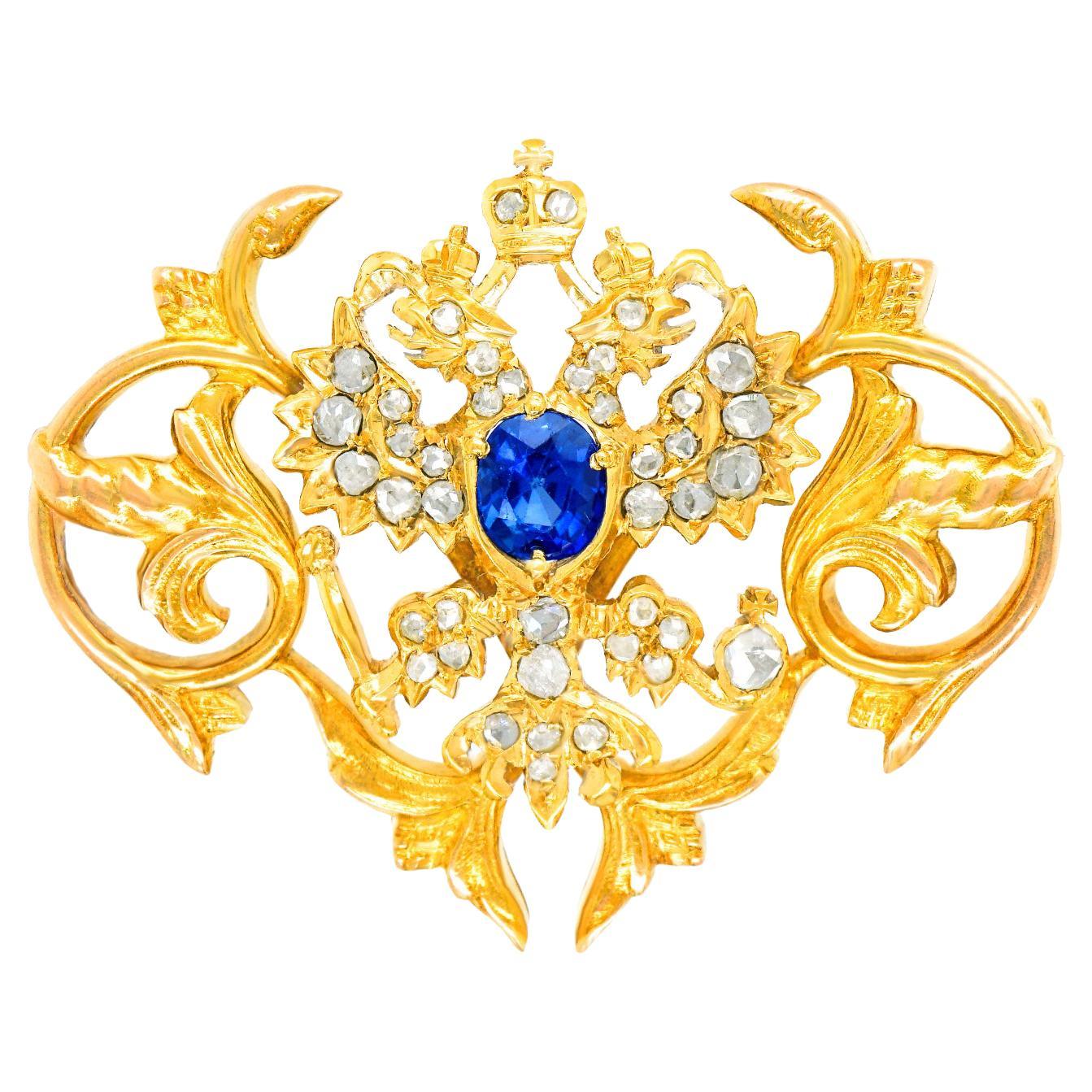 Imperial Romanov Crest Brooch For Sale
