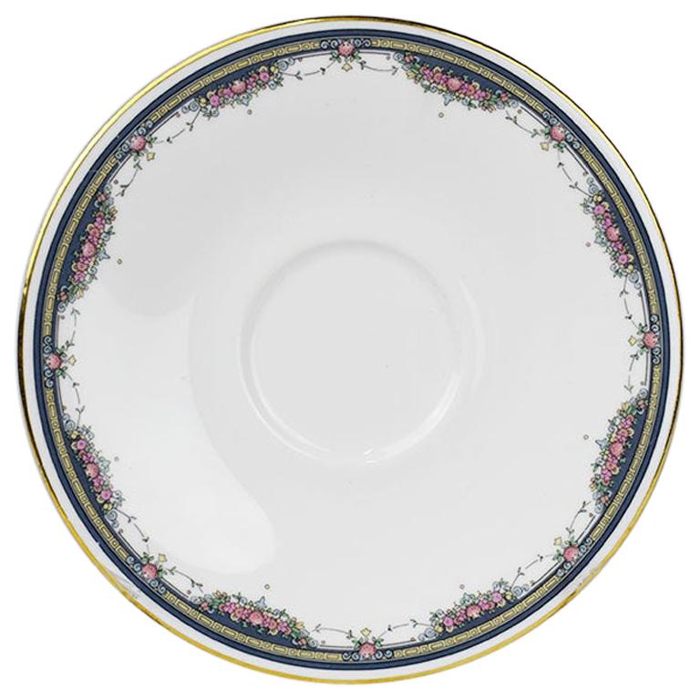 Imperial Royal Doulton Bone China Saucer with Floral and Gold Design, England For Sale